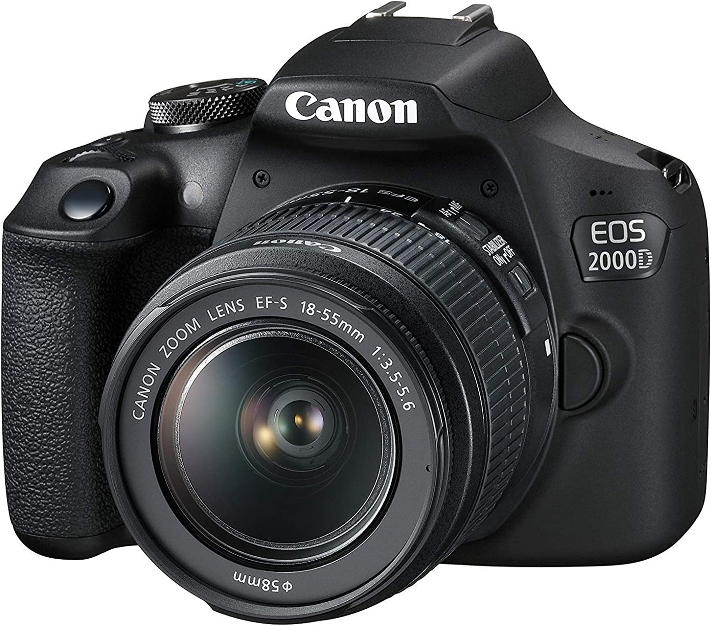 Canon EOS 2000D / Rebel T7 DSLR Camera w/EF-S 18-55mm f/3.5-5.6 Lens 3 with 2x 64GB Memory Card + Wide Angle Lens + Telephoto Lens + Flash + Bundle It Better Kit