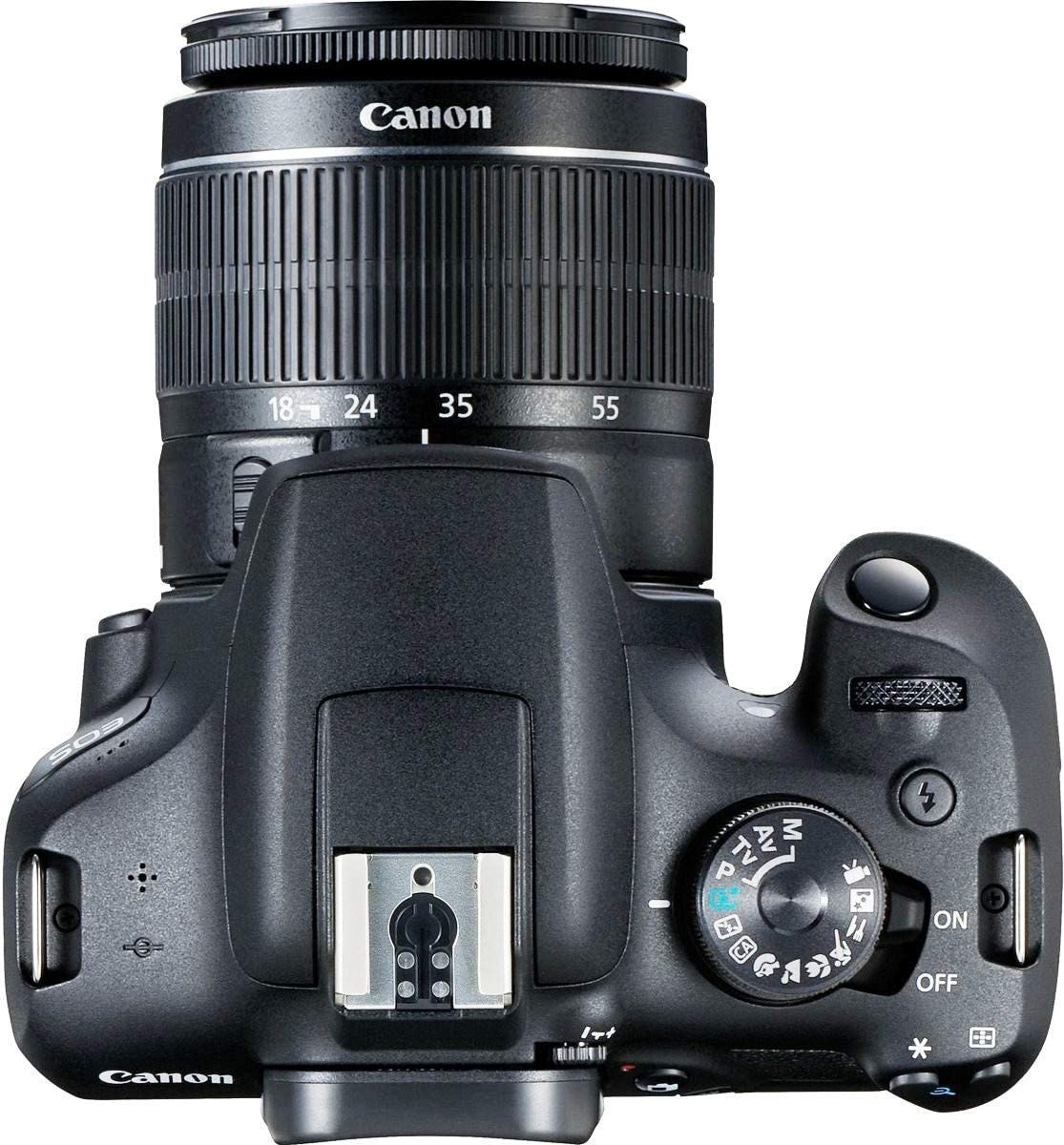 Canon EOS 2000D / Rebel T7 DSLR Camera w/EF-S 18-55mm f/3.5-5.6 Lens 3 with 2x 64GB Memory Card + Wide Angle Lens + Telephoto Lens + Flash + Bundle It Better Kit