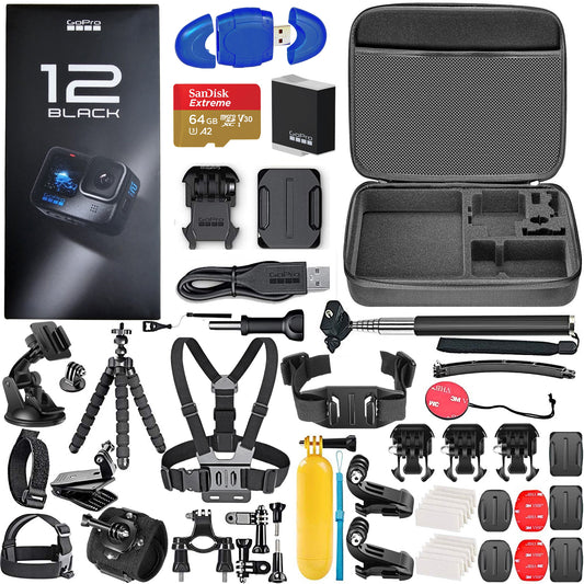 GoPro Hero12 Black with 64GB + 52 Piece Bundle it Better Kit